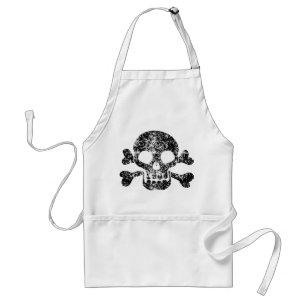 Worn Skull and Crossbones Standard Apron