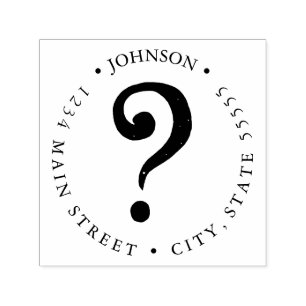 Worn Textured Question Mark Return Label Self-inking Stamp