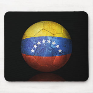 Worn Venezuelan Flag Football Soccer Ball Mouse Pad