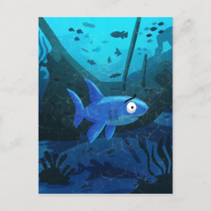 Worried Shark Postcard