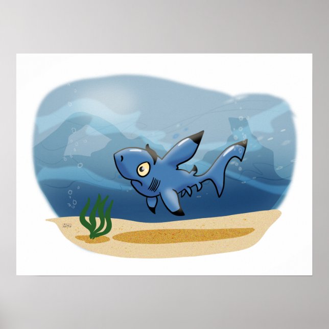 Worried Shark Poster (Front)