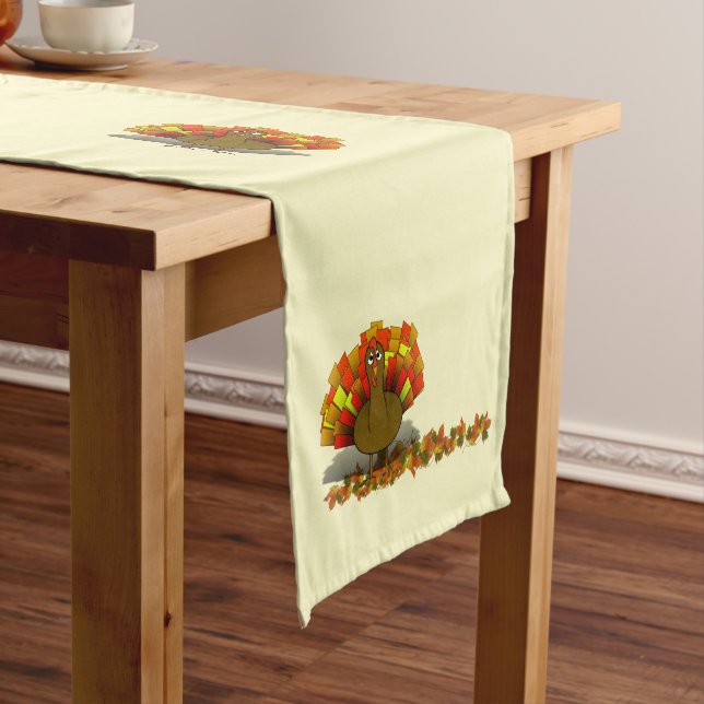 Worried Turkey Thanksgiving  Short Table Runner (In Situ)
