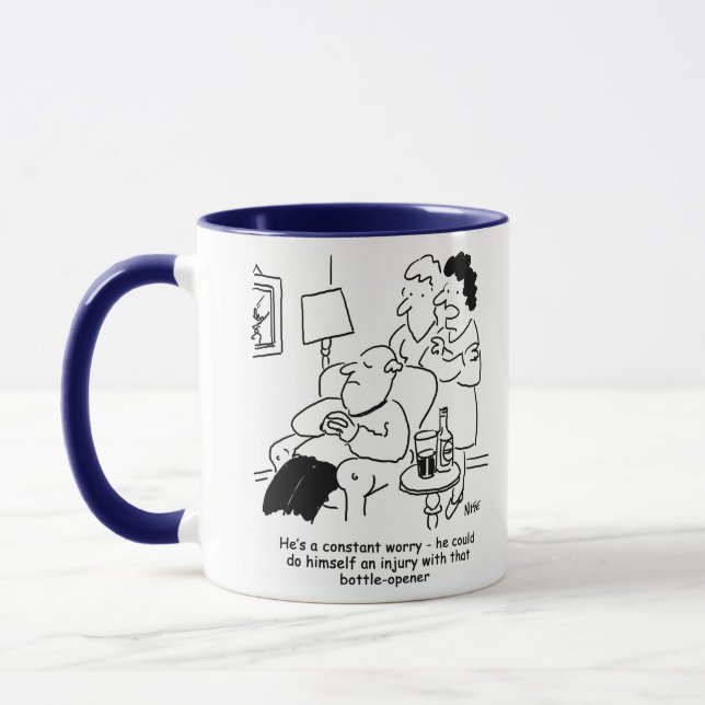 Worry About a Bottle Opener Injury Mug (Left)
