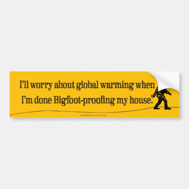 Worry About Global Warming Bumper Sticker (Front)