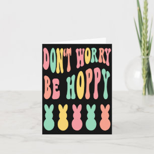 Worry Hoppy Easter Bunny Trendy Design Card