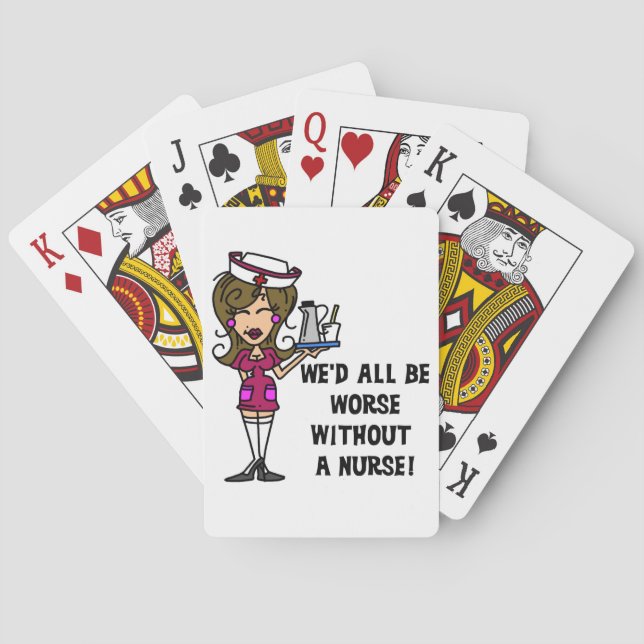 Worse Without a Nurse Playing Cards (Back)