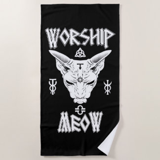 Worship Meow Beach Towel