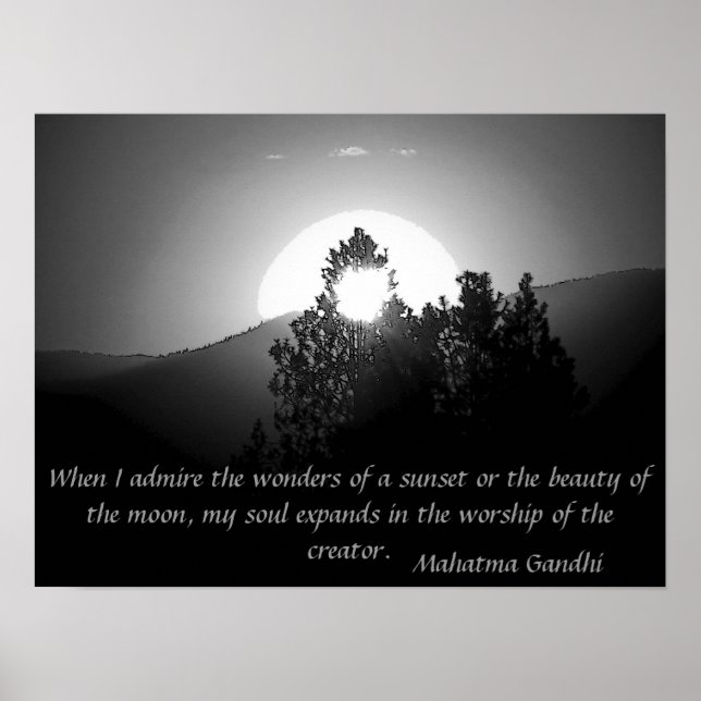 Worship of the Creator - Mahatma Gandhi Quote Poster (Front)