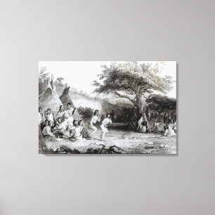Worship of the Sun, engraved by R. Ehnshelwood Canvas Print