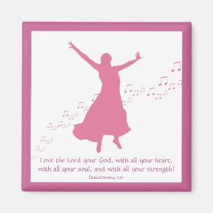 Worship siloutte square magnet