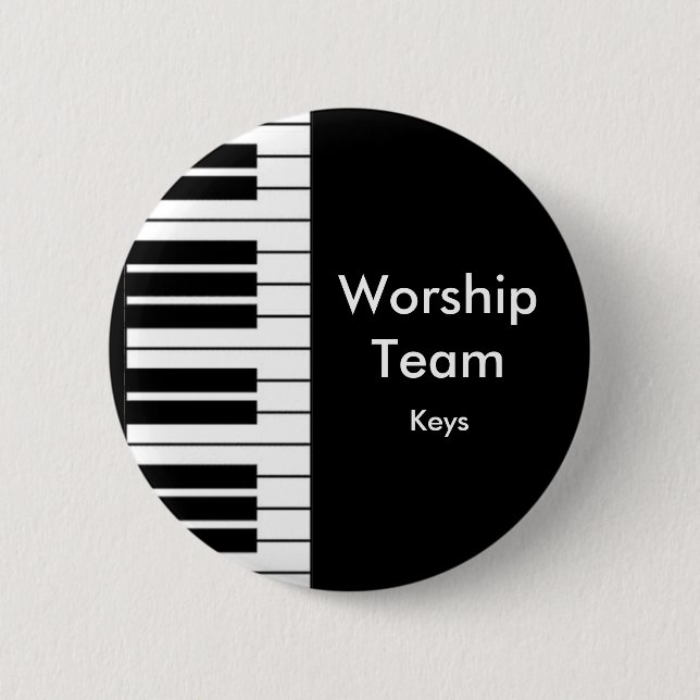 Worship Team, Keys badge 2 Inch Round Button (Front)