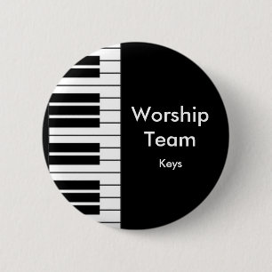 Worship Team, Keys badge 2 Inch Round Button