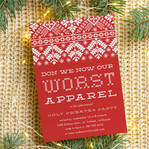 Worst Apparel Ugly Sweater Party Invitation