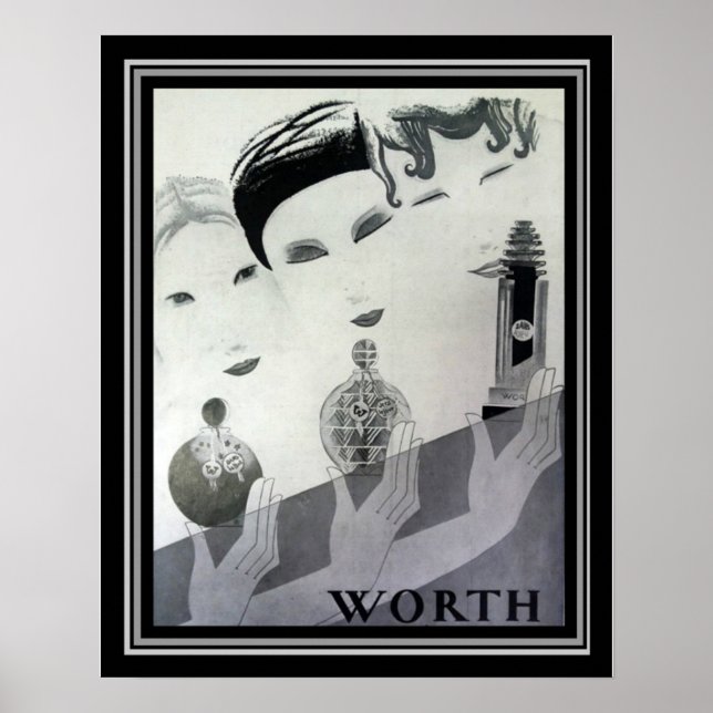 Worth 1930 French Deco Parfum Ad 16 x 20 Poster (Front)