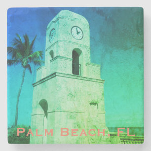 Worth Avenue Clock Tower - Palm Beach, FL Stone Coaster