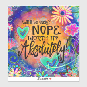 Worth It Quote Hearts and Flowers Pretty Floral