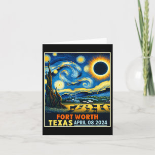 Worth Texas Total Solar Eclipse 2024 Starry Night  Card
