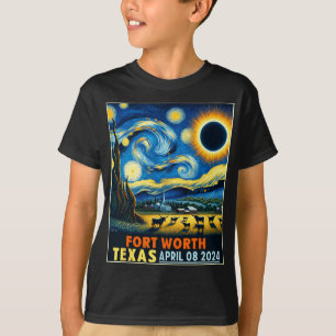 Worth Texas Total Solar Eclipse 2024 Starry Night T-Shirt