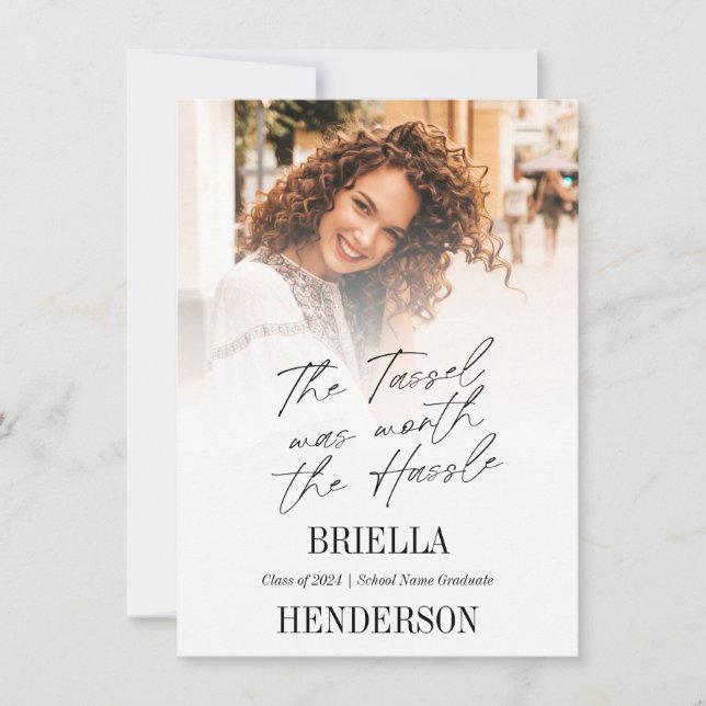 Worth The Hassle Graduation Announcement (Front)