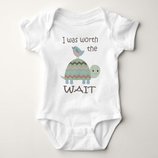 Worth the Wait Baby Bodysuit (Front)