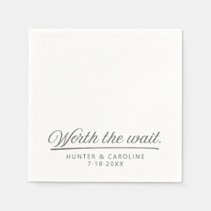 Worth The Wait Engagement / Wedding Paper Napkin