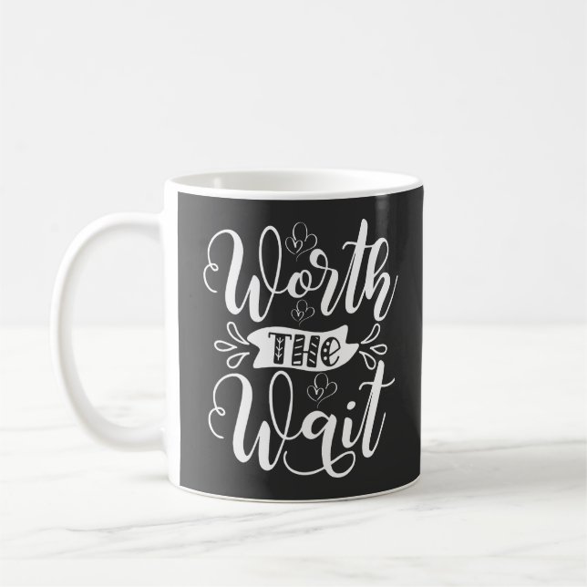 Worth the Wait outfit, Rainbow Baby announcement Coffee Mug (Left)
