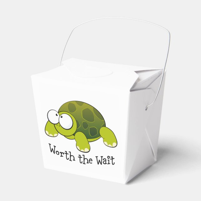 Worth The Wait Turtle Favor Box (Front Side)