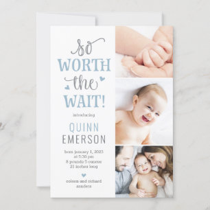 Worth Waiting Baby Photo Faire-part de naissance
