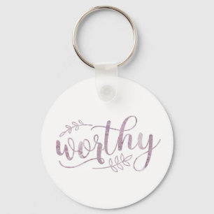 Worthy Boho Calligraphy Keychain