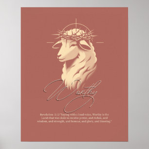 Worthy, Christian faith Scripture wall art 
