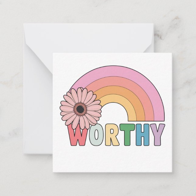  Worthy Rainbow Bloom  Card (Front)