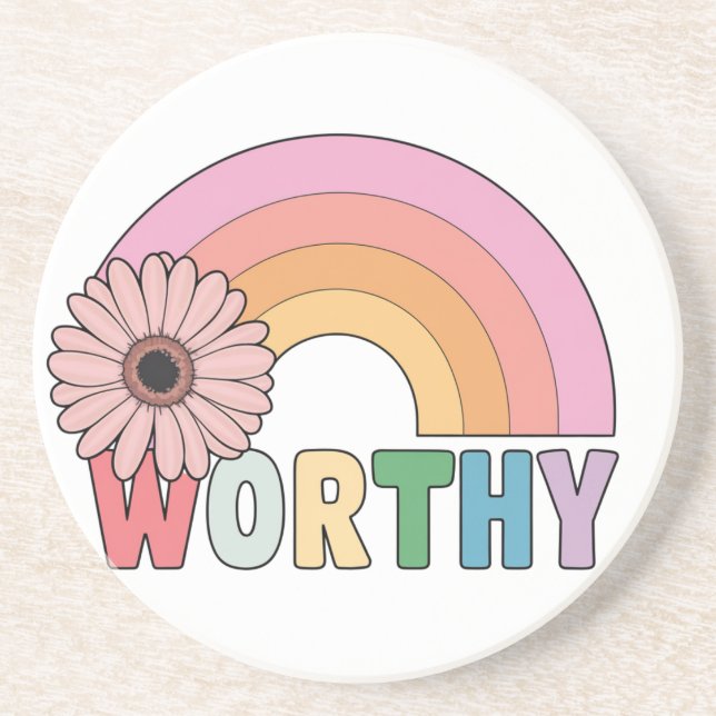 Worthy Rainbow Bloom Coaster (Front)
