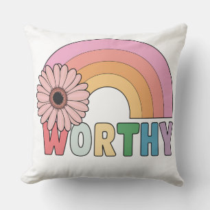 Worthy Rainbow Bloom Throw Pillow