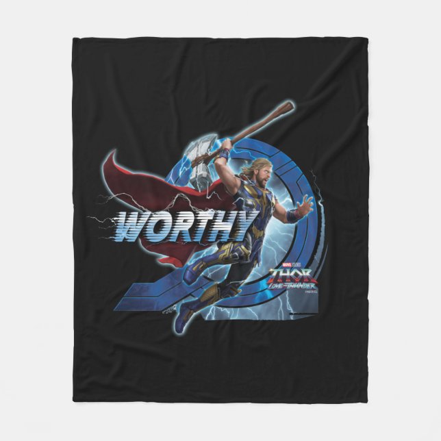 Worthy Thor Stormbreaker Rush Graphic Fleece Blanket (Front)