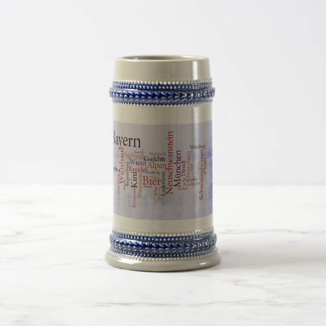 Wortwolke word cloud Bayern Bavaria Beer Stein (Center)