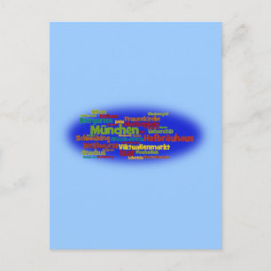 Wortwolke word cloud München Munich Postcard