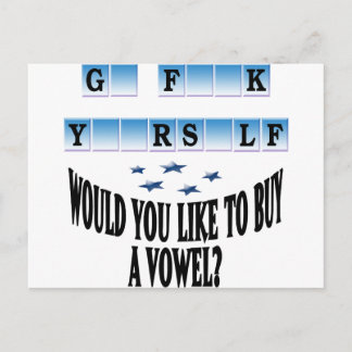 Woul you like to buy a vowel? postcard