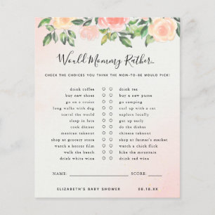 Would Mommy Rather   Baby Shower Game