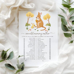 Would Mommy Rather Woodland Kangaroo Baby Shower