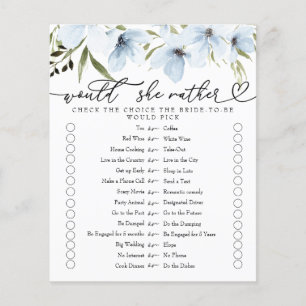 Would She Rather   Bridal Shower Game