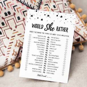 Would She Rather Bridal Shower Game Card