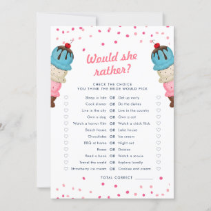 Would She Rather Bridal Shower Game Invitation
