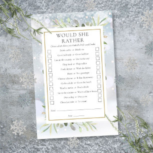 Would She Rather Bridal Shower Tea Party Game