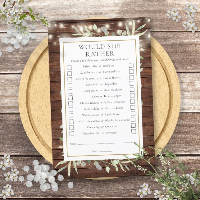 Would She Rather Bridal Shower Tea Party Game (Would She Rather Bridal Shower Tea Party Game)