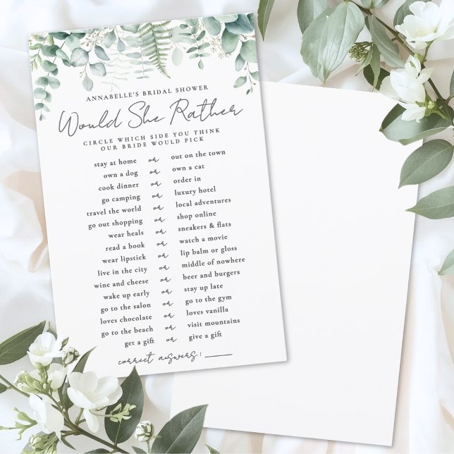 Would She Rather Bride Bridal Shower Game (Would She Rather Bride Bridal Shower Game)