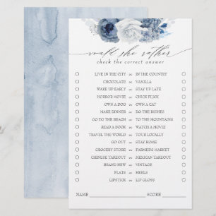 Would She Rather Dusty Blue Bridal Shower Game