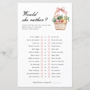 Would She Rather Fresh Off The Market Bridal Game