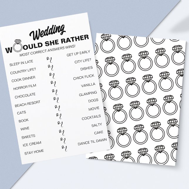 Would She Rather? Game Fun Bridal Shower Game  (Creator Uploaded)