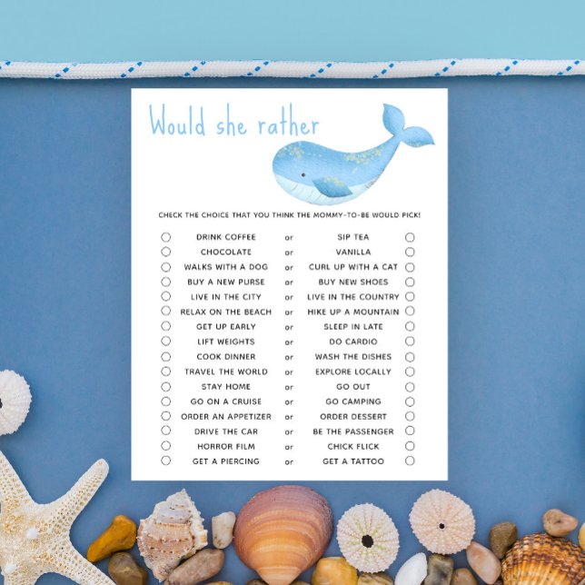 Would she rather - whale baby shower game (Creator Uploaded)