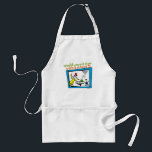 Would You Eat Them With A Mouse? Standard Apron<br><div class="desc">This officially licensed design features a memorable moment straight from the pages of the beloved Dr. Seuss book, Green Eggs and Ham. The illustration shows the always-persistent Sam-I-Am gesturing toward his famous dish on a table, while a little mouse sits patiently nearby on a tiny stool. The classic rhyming question,...</div>